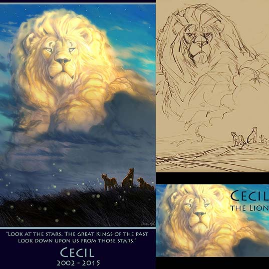 ‘Lion-King’-Artist-Paints-Majestic-Tribute-To-Cecil-The-Lion--Bored-Panda