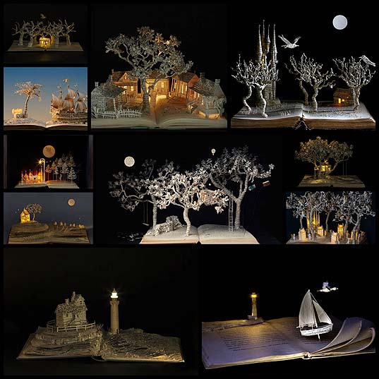 Magical-World-Created-from-Illuminated-Book-Sculptures-by-Su-Blackwell--Design-Swan