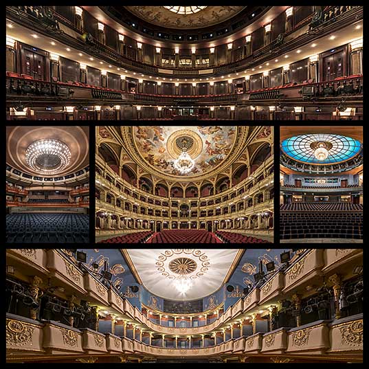 Symmetrical Architectural Photography Highlights Budapest's Theaters