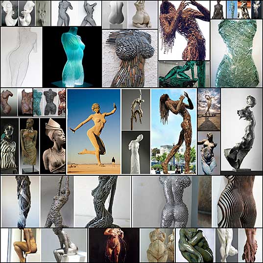 20 現代美術の彫刻中の女性の身体の美しさ