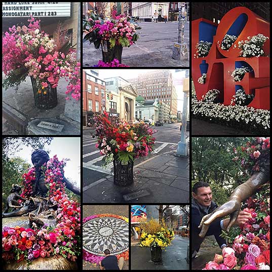 8 Crime Or Art Someone Is Turning NYC Trash Cans Into Giant Vases Filled With Flowers Bored Panda