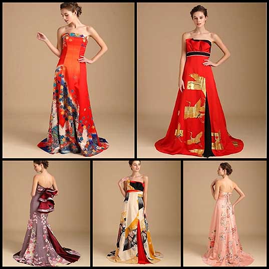 Kimono Wedding Dress Line Features Gowns Made from Antique Kimonos