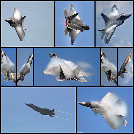 Потрясающие снимки истребителя F-22, совершающего головокружительные маневры