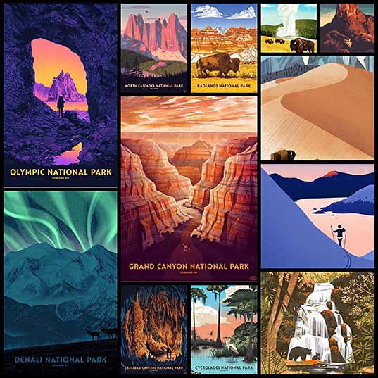 Retro National Park Posters Celebrate Diversity of America's Parks