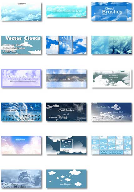 ■photoshop用雲ブラシ40+