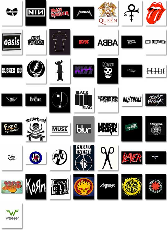 50 most beautiful band logos ever