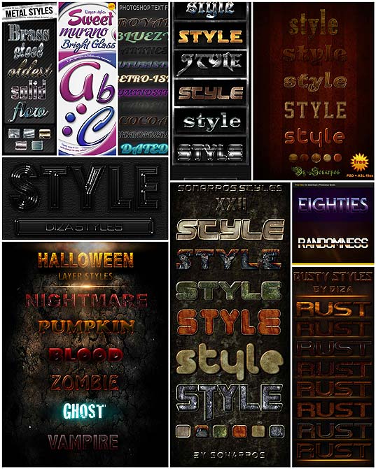 Photoshop メタル グランジ グロス 木目等々ハイクオリティなレイヤースタイル10セット いぬらぼ