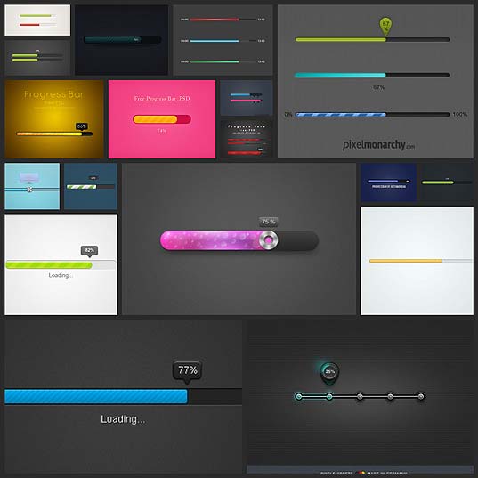 Web Uiデザイン ハイセンスなプログレスバーのuiデザインpsd 18個 いぬらぼ