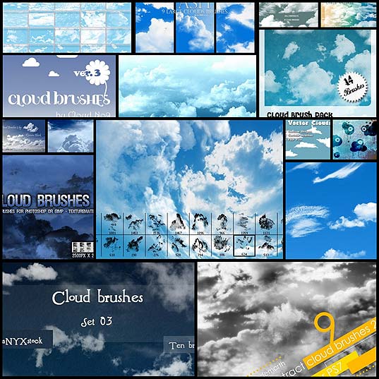 Photoshop ハイクオリティな雲ブラシセット いぬらぼ