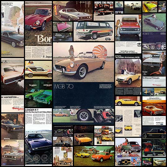 海外の70年代などのレトロな車の広告デザイン32枚 いぬらぼ