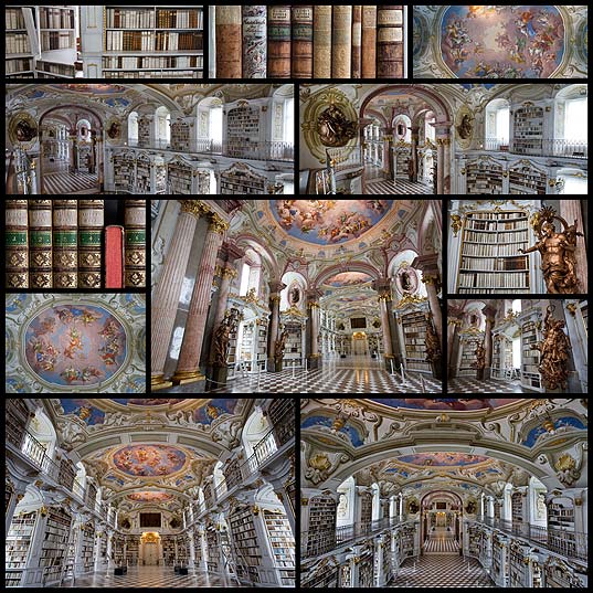 メルヘン ファンタジーなオーストリアにあるアドモント修道院図書館の