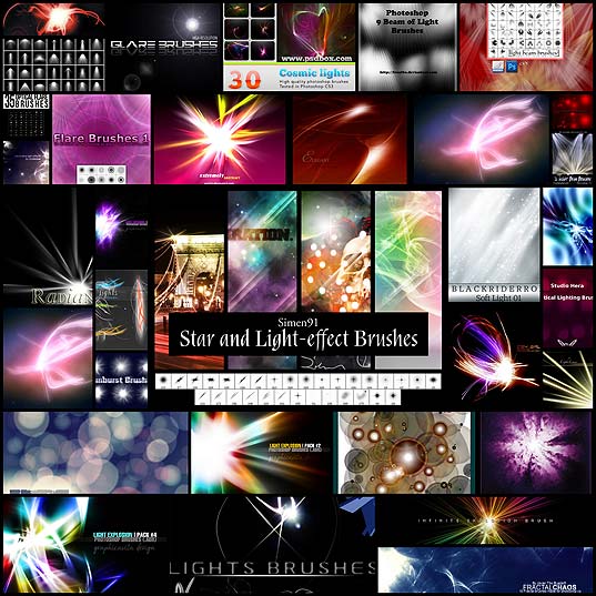 レンズフレアや光エフェクトなどのphotoshop用ブラシ 30セット いぬらぼ