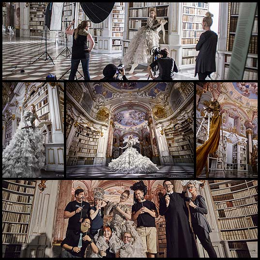 ファンタジーの世界のようなアドモント修道院図書館で撮影されたフォトアート 5枚 いぬらぼ