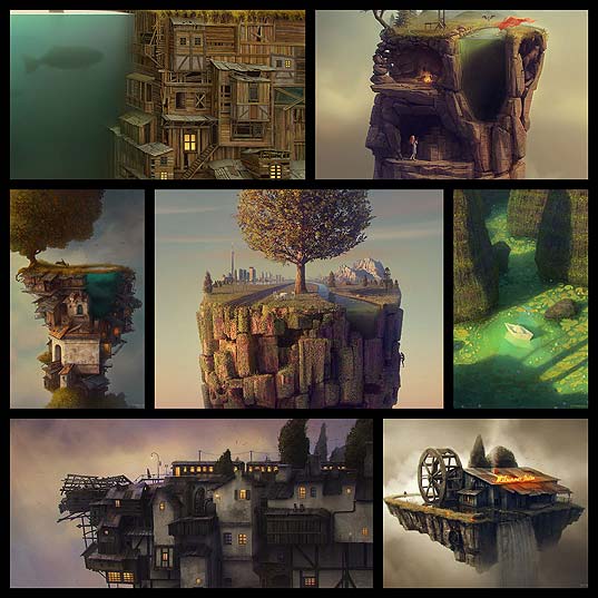 Gediminas Pranckeviciusによるファンタジーなゲームや絵本に出てきそうな箱庭的イラスト 7枚 いぬらぼ