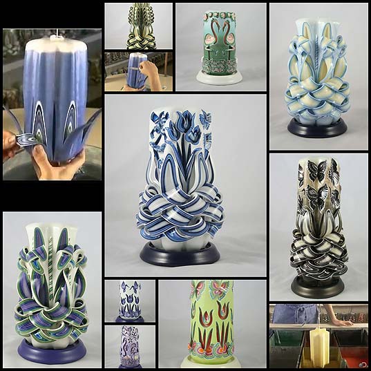 Intricate-“Candle-Carving”-Forms-Blooming-Designs-with-Layered-Wax---My-Modern-Met