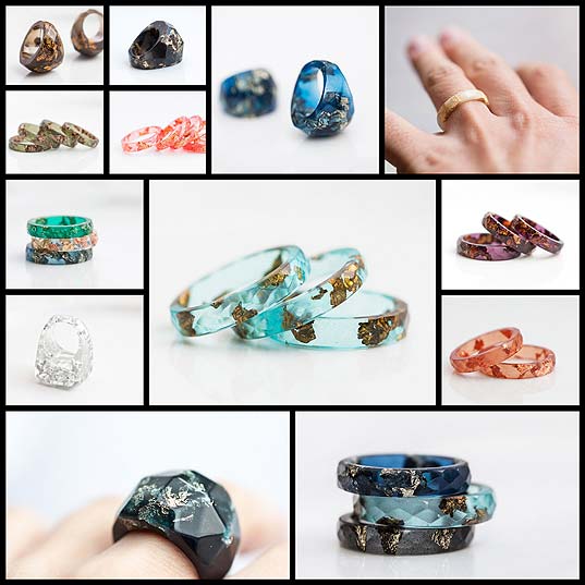 Handcrafted-Jewelry-Elegantly-Sparkles-with-Metallic-Flecks-Embedded-in-Colorful-Resin---My-Modern-Met