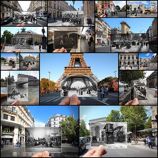 Французский-фотограф-сочетает-между-собой-старые-и-новые-фото-Парижа-и-дарит-истории-новую-жизнь