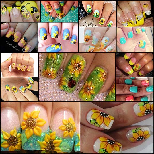 15-Sunflower-Nail-Designs-for-Summer-and-Beyond