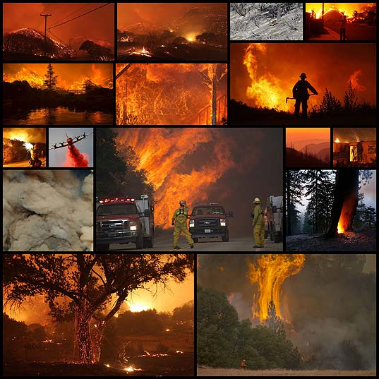 カリフォルニアの怖い美し火災