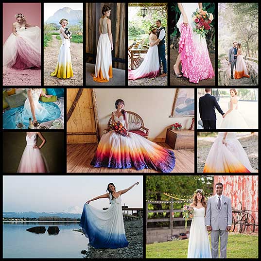Dip Dye Wedding Dress Trend Adds a Playful Touch of Color to a Formal Gown - My Modern Met