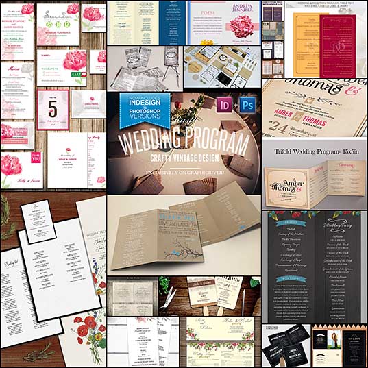 20 Elegant Wedding Program Templates