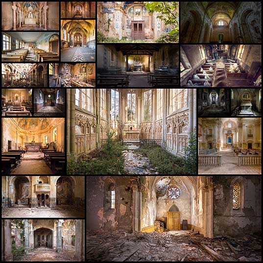 幻想的な廃墟と化した教会と映画館の写真 20枚 16枚 いぬらぼ