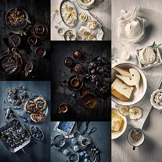 Beautiful Still Food Photos in Black, Blue and White Tone – Design Swan