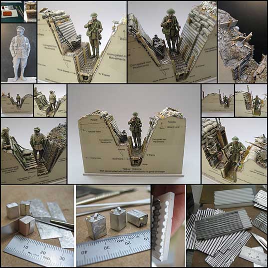 Detailed Military Models of WWI Trench Warfare by Andy Belsey