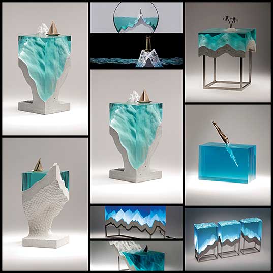 New Sculptures by Ben Young Transform Hand-Cut Glass into Aquatic Landscapes Colossal