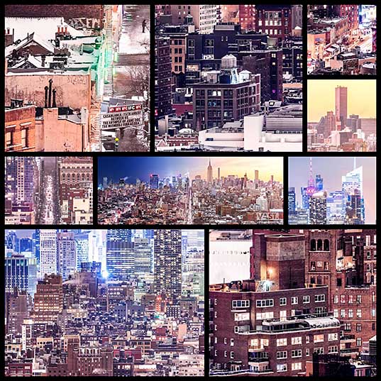 Dan Piechによる 複数のズーム写真を一枚に圧縮したnyの都市風景 9枚 いぬらぼ