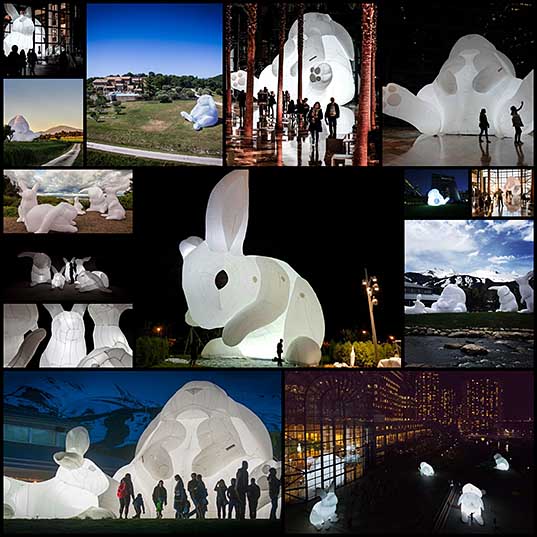 Amanda Parer’s Giant Inflatable Rabbits Invade Public Spaces Around the World Colossal