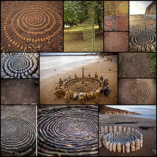 James Brunt Organizes Leaves and Rocks Into Elaborate Cairns and Mandalas Colossal