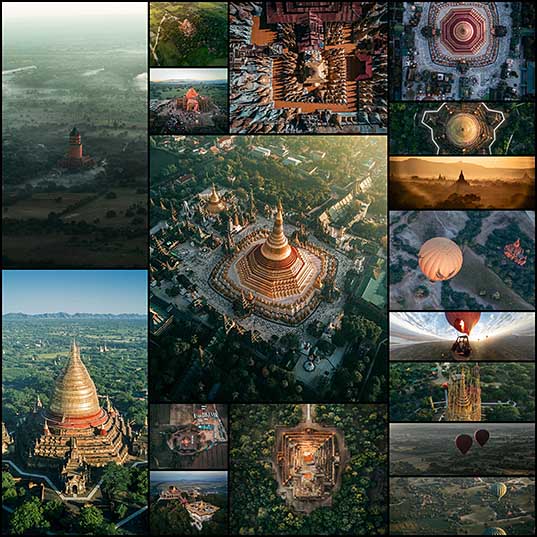 Aerial Photos Showcase the Dazzling Beauty of Myanmar Temples