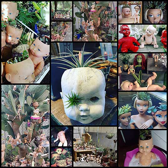 Creep Out Your Neighborhood With Baby Doll Head Planters