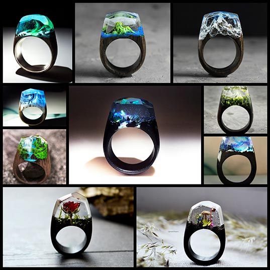 幻想的なレジン製の指輪 写真10枚 いぬらぼ