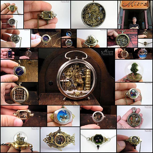 Gregory Grozosによる古い懐中時計の中で展開するジオラマアート 30枚 いぬらぼ