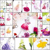 Artist Creates 3D Fashion Illustrations of Floral Dresses Using Real Petals